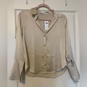 NWT Abercrombie Satin Button Up